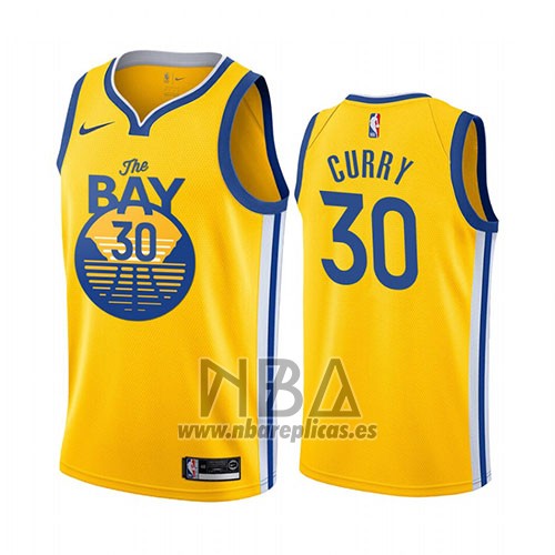 Camiseta Golden State Warriors Stephen Curry NO 30 Ciudad 2019-20 Amarillo